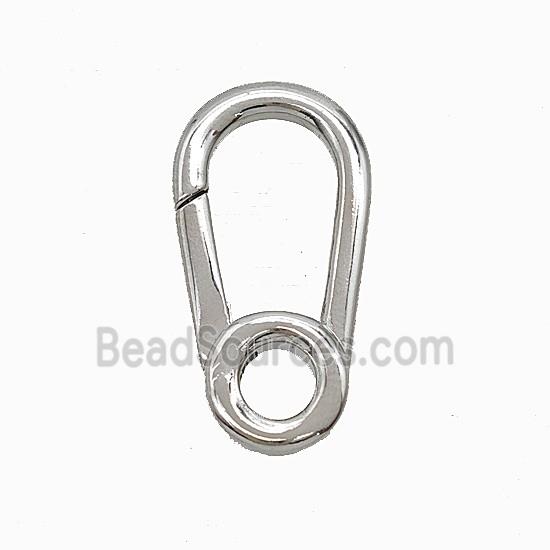 Copper Carabiner Clasp Platinum Plated