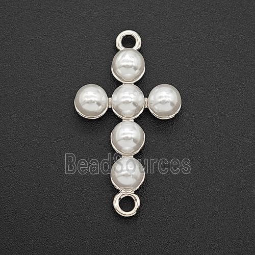 Copper Cross Connector Pave Resin Platinum Plated