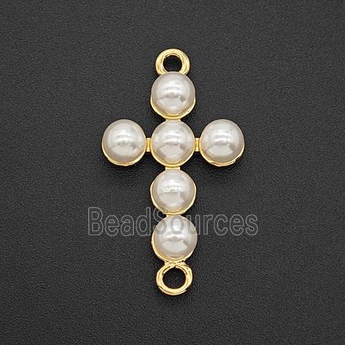 Copper Cross Connector Pave Resin Gold Plated