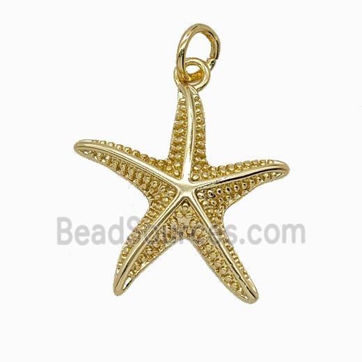Copper Starfish Pendant Gold Plated