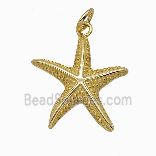 Copper Starfish Pendant Yellow Painted Gold Plated