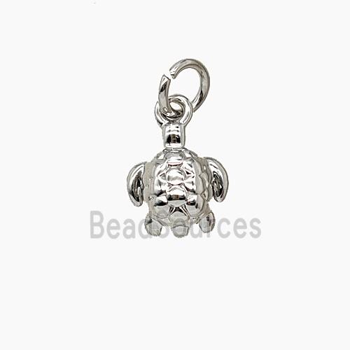 Copper Tortoise Pendant Platinum Plated