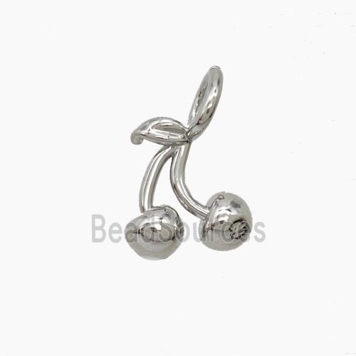 Copper Cherry Pendant Platinum Plated