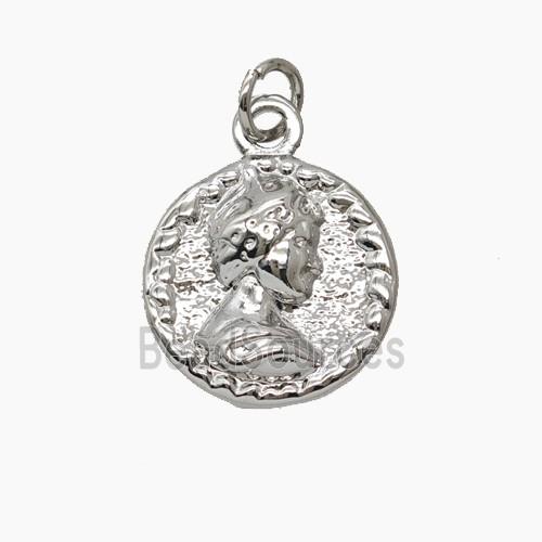 Copper Human Pendant Platinum Plated