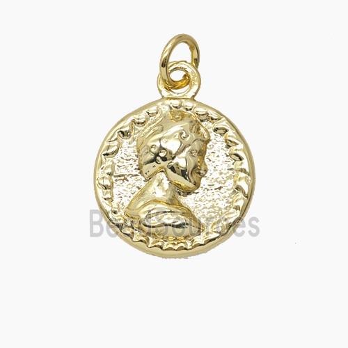 Copper Human Pendant Gold Plated