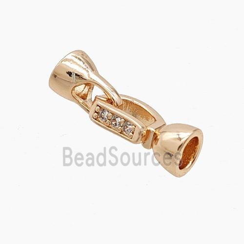 Copper Cordend Clasp Pave Zirconia Rose Gold