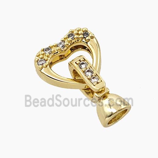 Copper Cordend Clasp Pave Zirconia Gold Plated