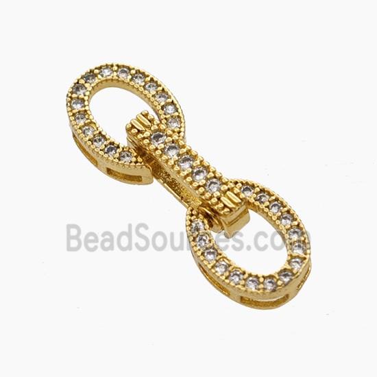 Copper Clasp Pave Zirconia Gold Plated