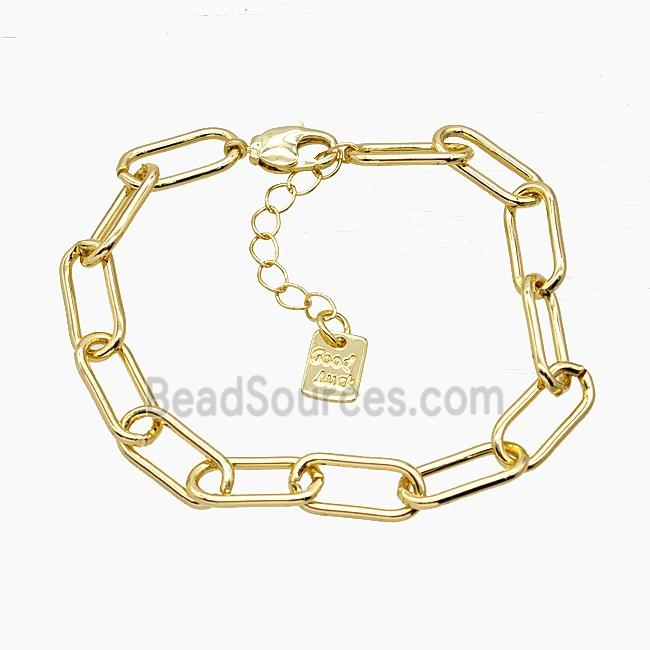 Copper Chain Bracelet Gold Plated