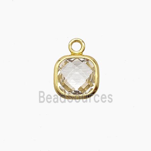 Clear Crystal Glass Square Pendant