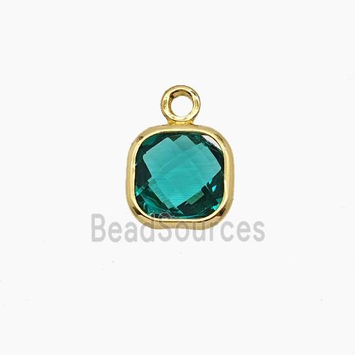 Peacockgreen Crystal Glass Square Pendant