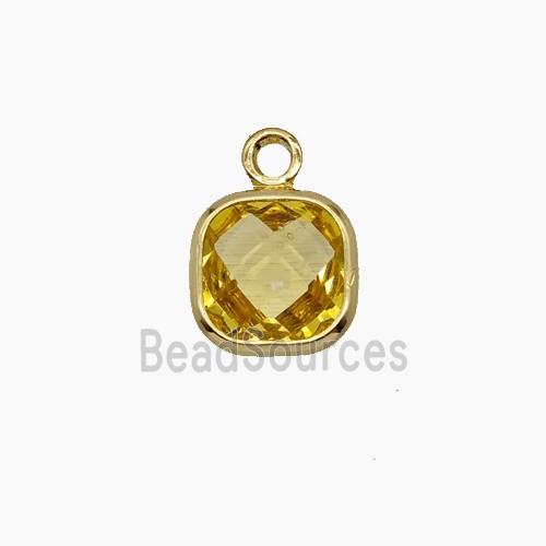 Champagne Crystal Glass Square Pendant