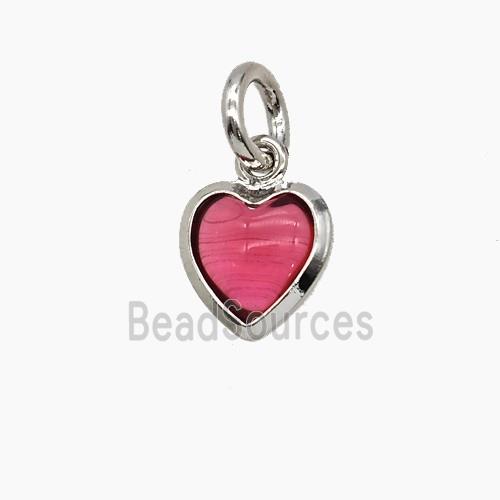 Red Catseye Glass Heart Pendant
