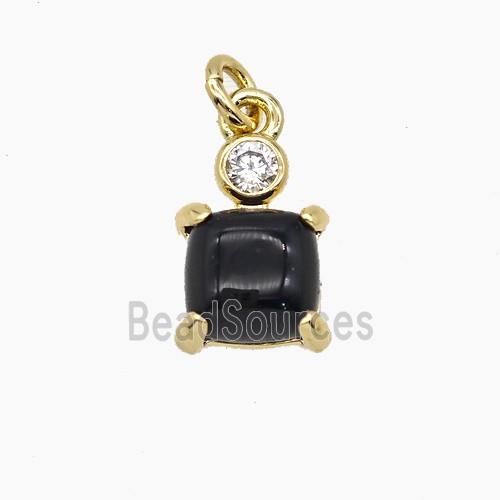 Copper Tortoise Pendant Pave Zirconia Onyx Gold Plated