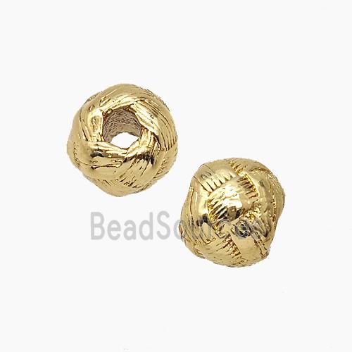 Copper Round Beads Large Hole Gold Plated