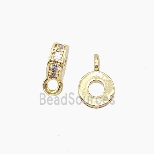 Copper Bail Pendant Pave Zirconia Gold Plated