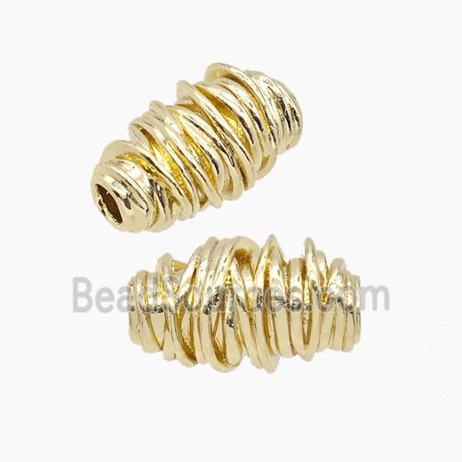 Copper Rice Beads Large Hole Gold Plated