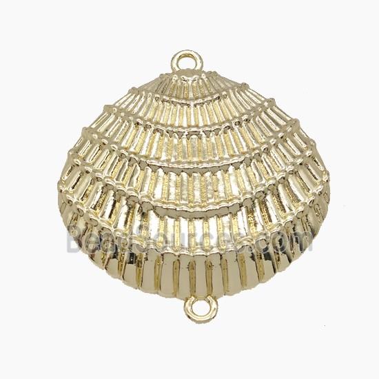 Copper Scallop Shell Connector Gold Plated