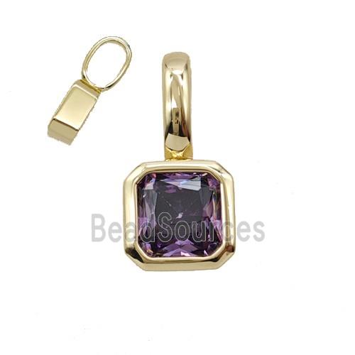 Copper Pendant Pave Crystal Glass Gold Plated