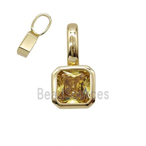 Copper Pendant Pave Crystal Glass Gold Plated