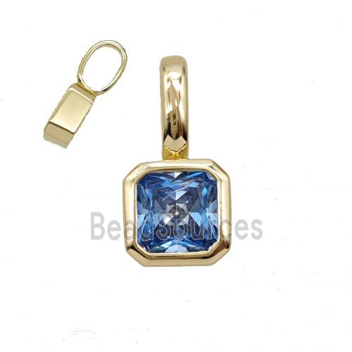 Copper Pendant Pave Zircon, Gold Plated