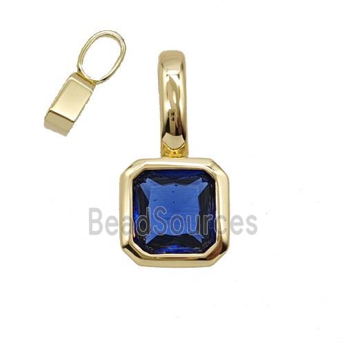 Copper Pendant Pave Crystal Glass Gold Plated