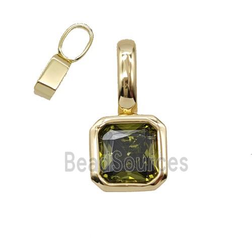 Copper Pendant Pave Crystal Glass Gold Plated