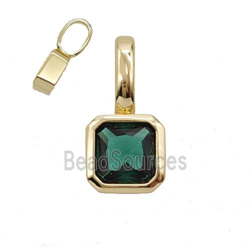 Copper Pendant Pave Crystal Glass Gold Plated