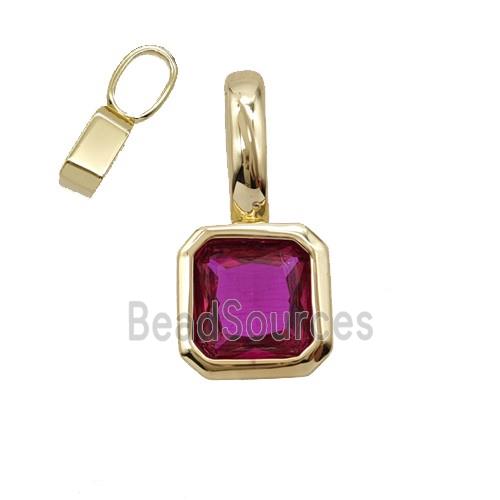 Copper Pendant Pave Crystal Glass Gold Plated