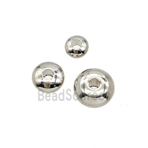 Copper Rondelle Beads Platinum Plated