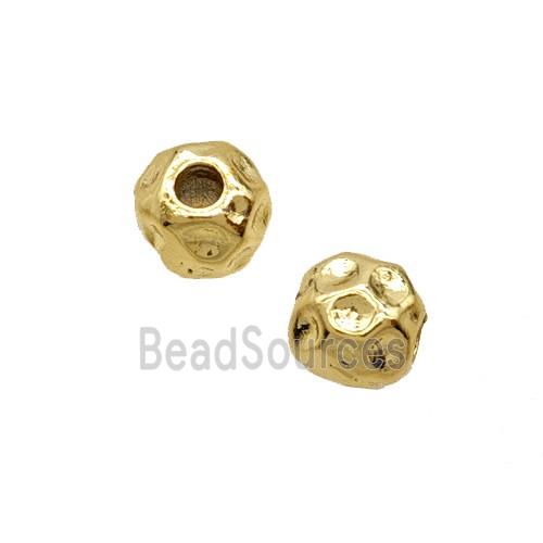 Copper Round Beads Hammered Gold Plated