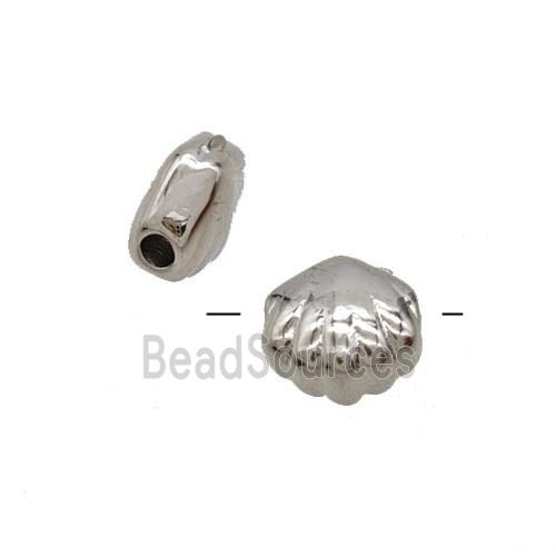 Copper Scallop Shell Beads Platinum Plated