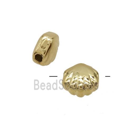 Copper Scallop Shell Beads Gold Plated