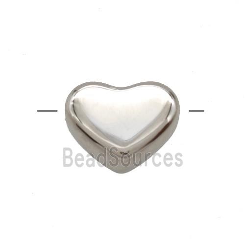 Copper Heart Beads Platinum Plated