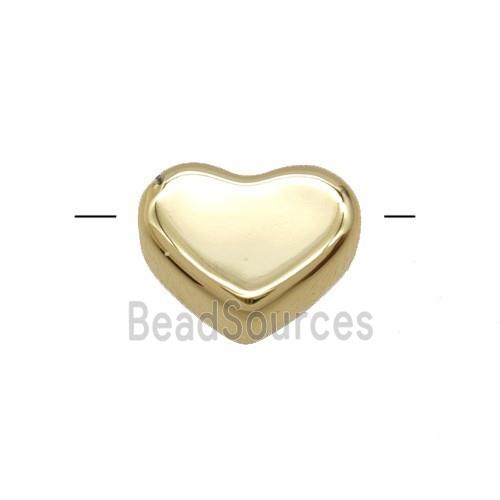 Copper Heart Beads Gold Plated