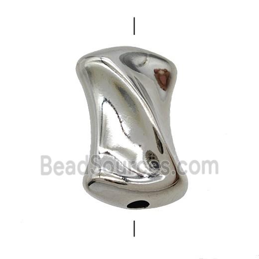 Copper Twist Beads Platinum Plated