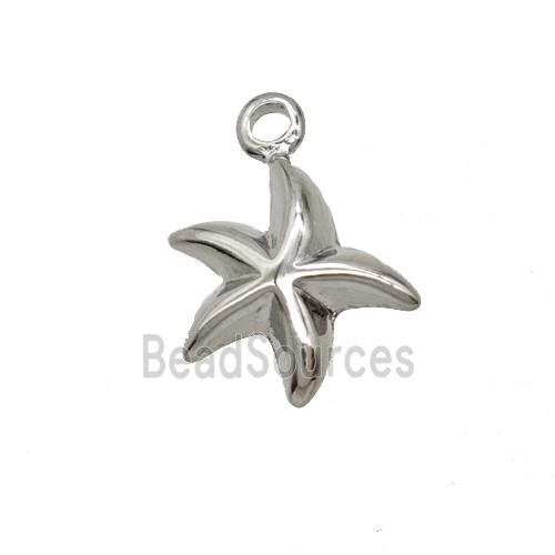 Copper Starfish Pendant Platinum Plated