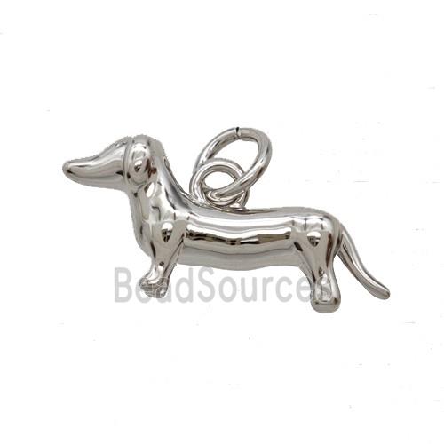 Copper Dog Pendant Platinum Plated