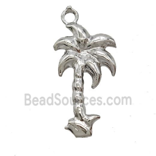 Coconut Tree Copper Palm Pendant Platinum Plated