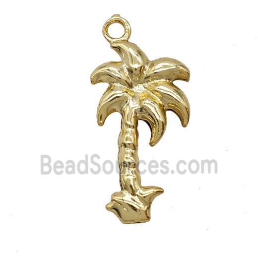Coconut Tree Copper Palm Pendant Gold Plated