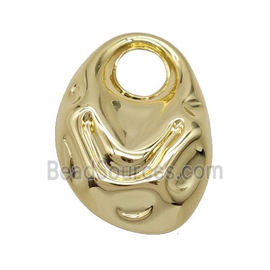 Copper Teardrop Pendant Hammered Gold Plated