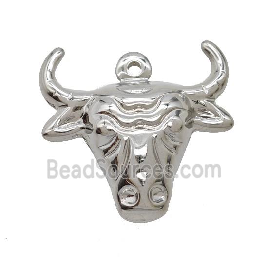 Copper Bullhead Pendant Platinum Plated