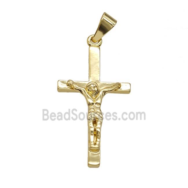 Copper Crucifix Cross Pendant Gold Plated