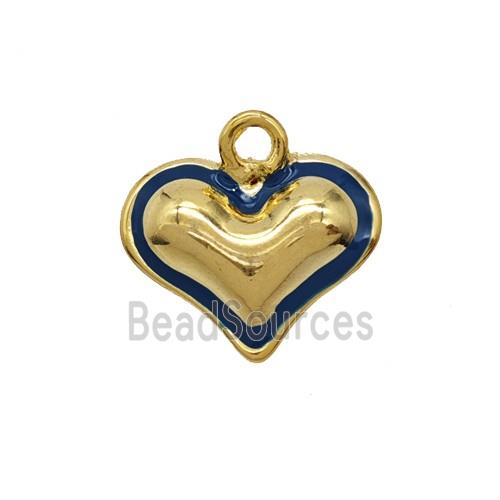 Copper Heart Pendant Lapisblue Enamel Gold Plated