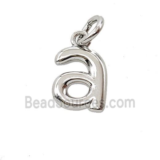 Copper Letter-a Pendant Platinum Plated