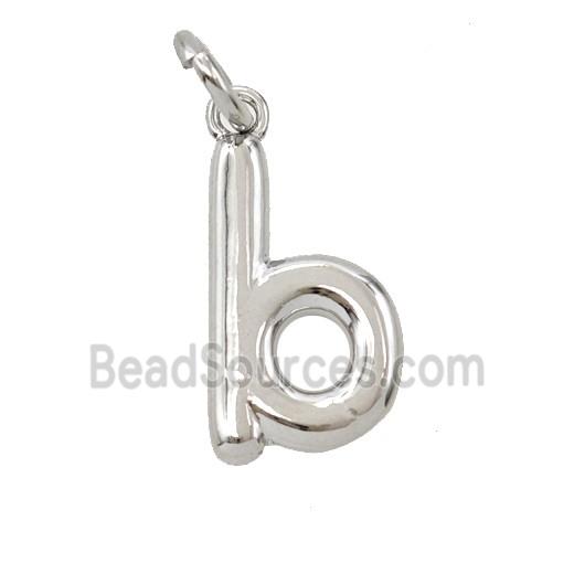 Copper Letter-b Pendant Platinum Plated