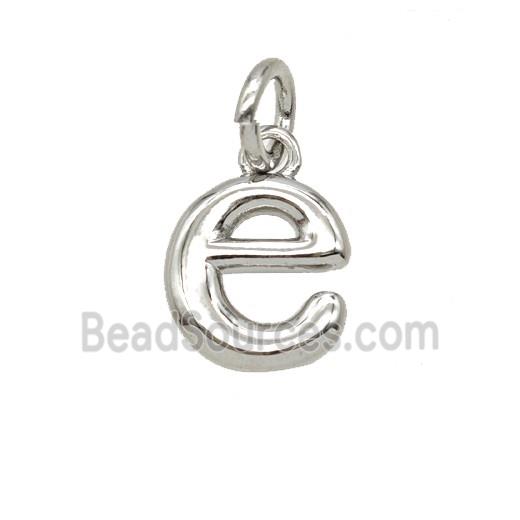 Copper Letter-e Pendant Platinum Plated