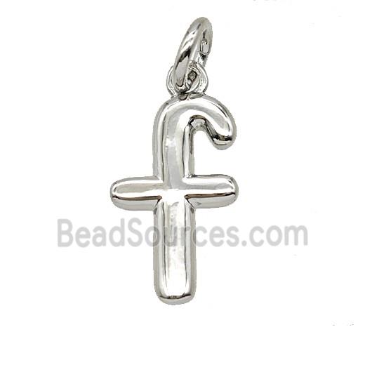 Copper Letter-f Pendant Platinum Plated