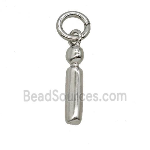 Copper Letter-i Pendant Platinum Plated