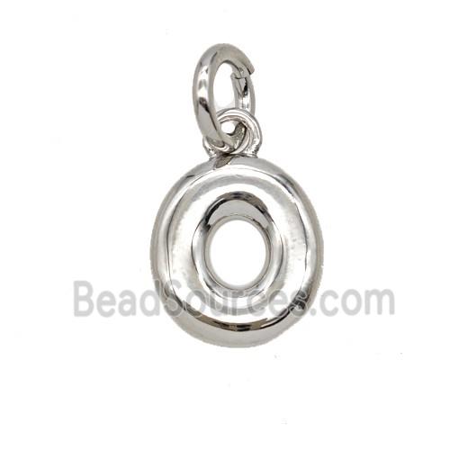 Copper Letter-o Pendant Platinum Plated